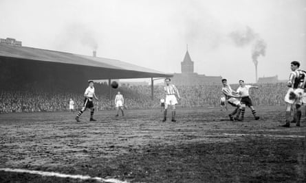 Bury v Stoke City at Old Trafford on 24 January 1955.